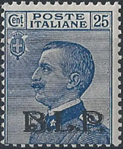 1922-23 Italia VE III 25c. azzurro BLP mc MNH Sassone n. 8