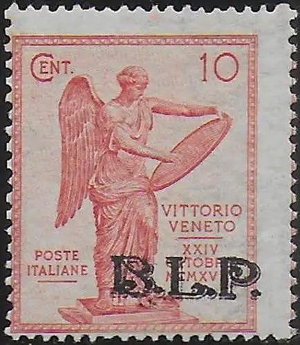 1922 Italia Victory 10c. carmine BLP II tipo mc MNH Sassone n. 23