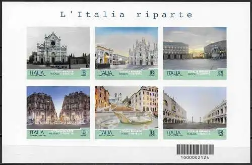 2021 Italia l'Italia riparte Turistica BF MNH