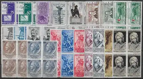 1954 Italia annata completa block of four 20v. MNH