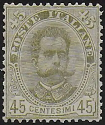 1895 Italia Umberto I 45c. verde oliva bc MNH Sassone n. 63