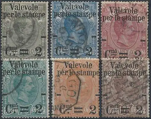 1890 Italia Valevole per Stampe cancelled Sass n. 50/55