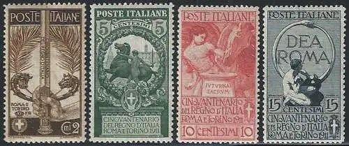 1911 Italia Unità d'Italia 4v. sup MNH Sassone n. 92/95