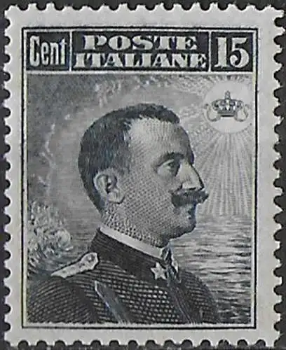 1911 Italia VE III 15c. grigio nero III tipo bc MNH Sassone n. 96