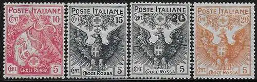 1915-16 Italia Croce Rossa 4v. bc MNH Sassone n. 102/105