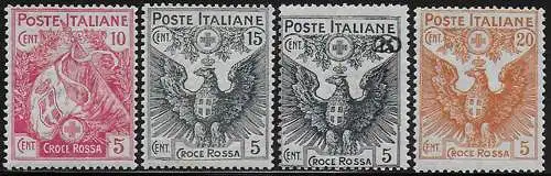 1915-16 Italia Croce Rossa 4v. mc MNH Sassone n. 102/105