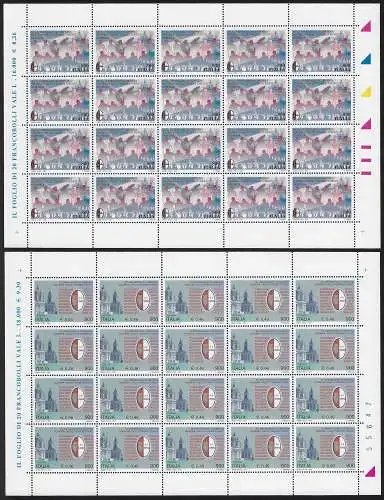 1999 Italia Grande Torino MS MNH Sass n. 2413/14