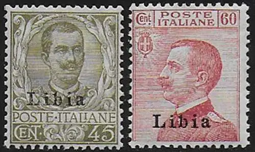 1917-18 Libia VE III 2v. MNH Sassone n 18/19