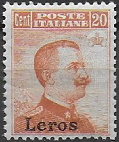 1917 Egeo Lero 20c. orange MNH Sassone n. 9