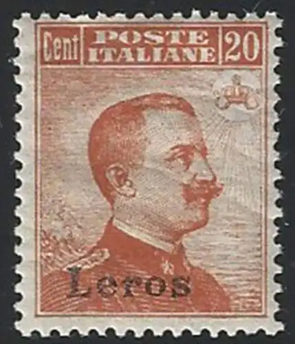 1917 Egeo Lero 20c. orange mc MNH Sassone n. 9