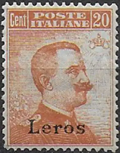 1921-22 Egeo Lero 20c. orange bc. MNH Sassone n. 11