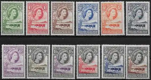 1953-58 Bechuanaland Elizabeth II 12v. MNH SG n. 143/53