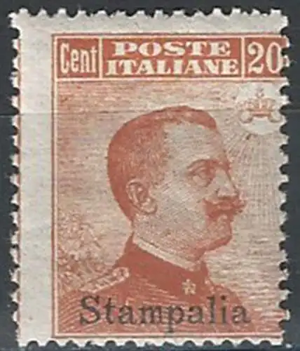 1917 Egeo Stampalia 20c. orange mc. MNH Sassone n. 9