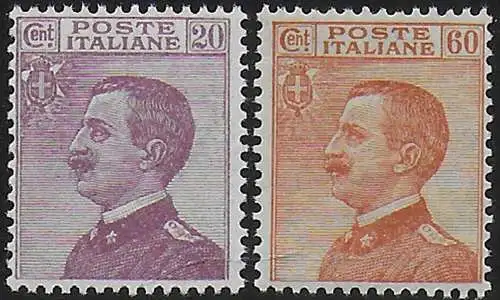 1926 Italia VE III effigy 2v. MNH Sassone n. 204/05