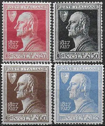 1927 Italia VE III Volta 4v. bc MNH Sassone n. 210/13