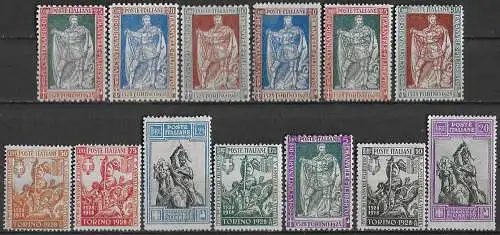 1928 Italia Emanuele Filiberto 13v. MNH Sassone n. 226-38