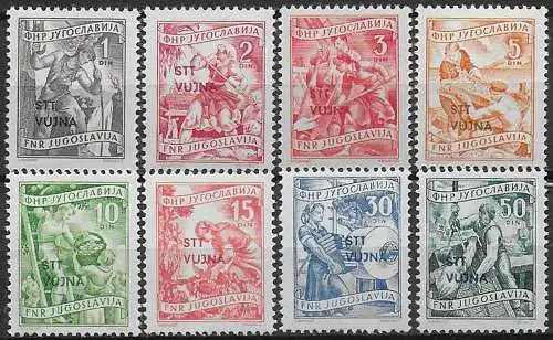 1953 Trieste B Economia e Industria 8v. MNH Sassone n. 74/81