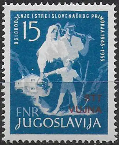 1953 Trieste B annessione Istria 1v. MNH Sassone n. 91