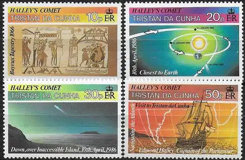 1986 Tristan da Cunha Halley's Comet 4v. MNH YeT n. 380/83