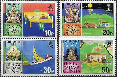 1984 Tristan da Cunha Christmas 4v. MNH YeT n. 362/65