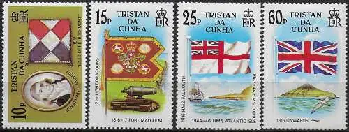 1985 Tristan da Cunha Flags 4v. MNH YeT n. 373/76