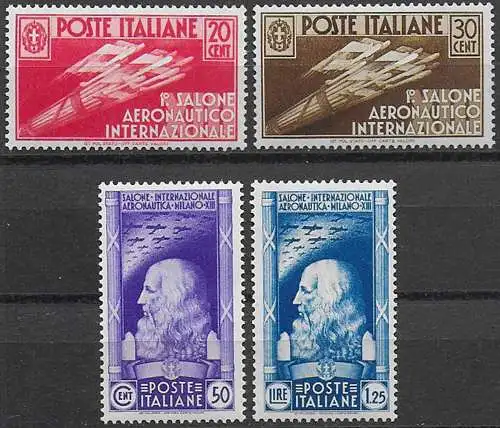 1935 Italia Salone Aeronautica 4v. MNH Sassone n. 384/87