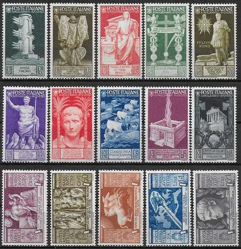 1937 Italia Bimillenario di Augusto 15v. MNH Sassone n. 416/25+A