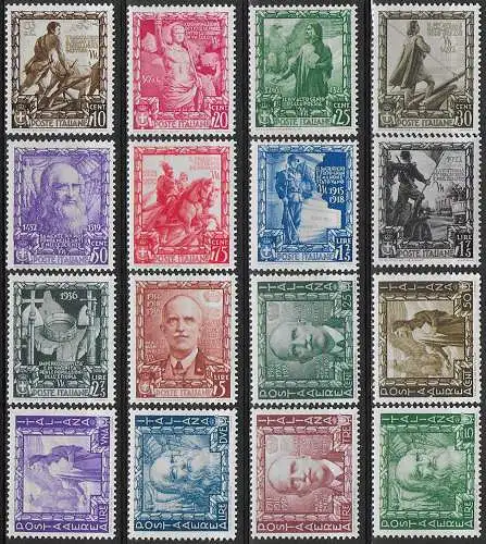 1938 Italia Proclamazione Impero 16v. bc MNH Sassone n. 439/48+A