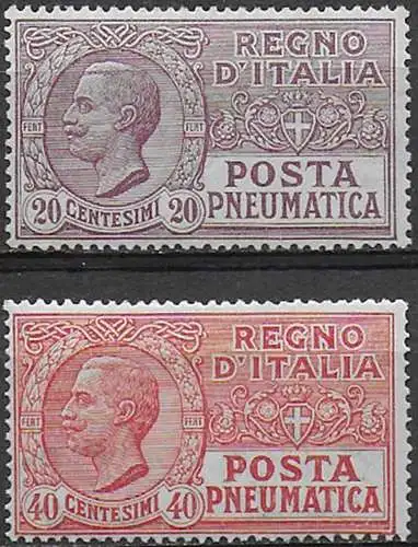 1925 Italia Pneumatica nuovi valori 2v. MNH Sassone n. 8/9