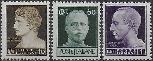 1944-45 Italia Luogotenenza 3v. Roma MNH Sassone n. 520/22