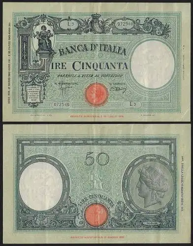 1943 Lire 50 grande L SPL Rif BI 9A Gigante