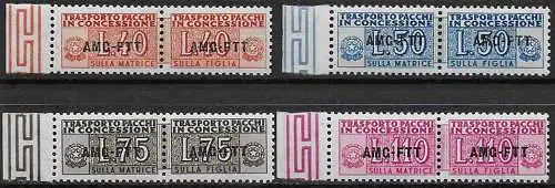 1953 Trieste A pacchi in concessione 4v. bf MNH Sassone n. 1/4