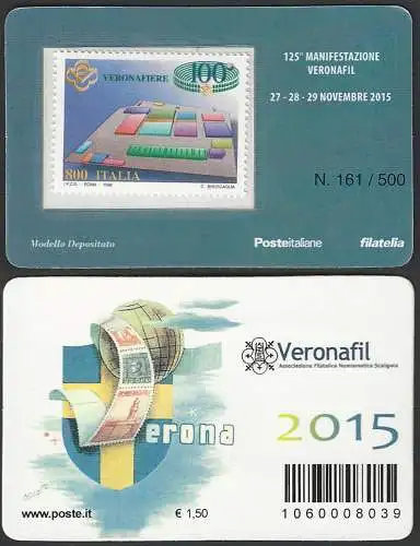 2015 Italia Veronafil tessera filatelica Unificato n. 1152