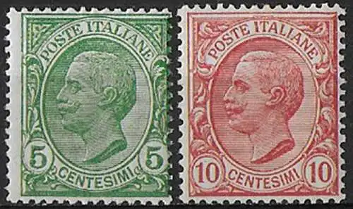 1906 Italia VE III Leoni 2v. bc MNH Sassone n. 81/82