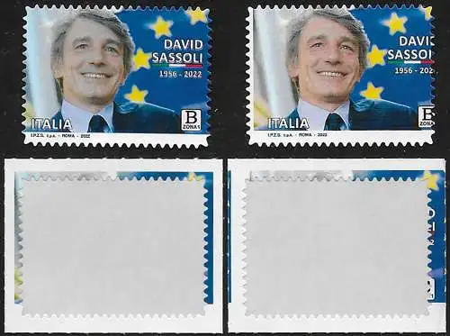 2022 Italia DAVI SASSOI B 1v. variety MNH