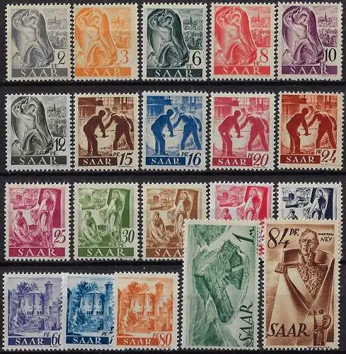 1947 Saar French occupation 20v. MNH Unificato n. 196/215