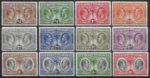 1932 Cayman Islands George V 12v. MH SG n. 84/95