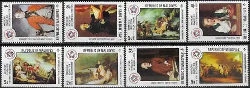 1976 Maldive American Revolution 8v. MNH SG n. 633/40