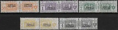 1923 Somalia Postal Parcels 5v. NE MNH Sassone n. 10/14