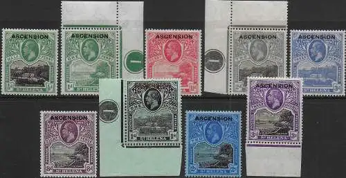 1922 Ascension Wharf and government Hose 9v. MNH SG n. 1/9