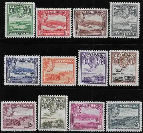 1938-51 Antigua George VI 12v. MNH SG n. 98/109