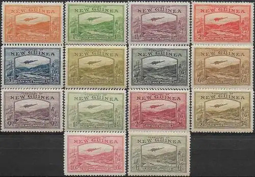 1939 New Guinea airmail Bololo 14v. MNH SG n. 212/25