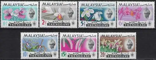 1965 Trengganu flowers 7v. MNH SG n. 100/106