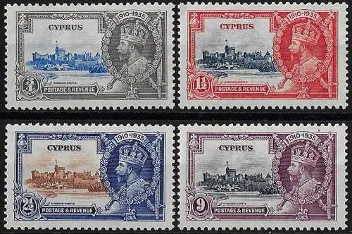 1935 Cyprus Silver Jubilee 4v. MNH SG n. 144/47