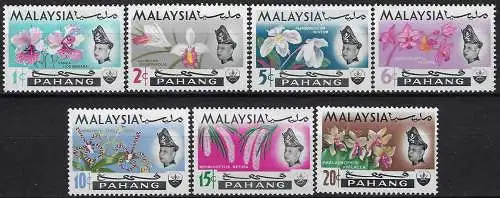 1965 Pahang Malaysia flowers 7v. MNH SG n. 87/93