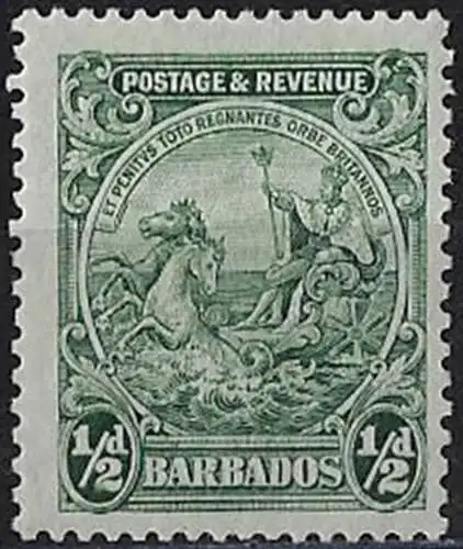 1932 Barbados Giorgio V ½d. green p 13x12 MNH SG n. 230a