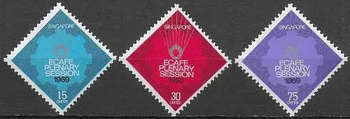 1969 Singapore ECAFE 3v. MNH SG n. 116/18