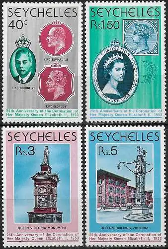 1978 Seychelles 25th Coronation 4v. MNH SG n. 428/31