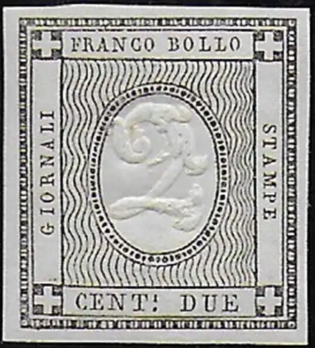 1861 Italia Sardegna stamps for printed matter 2c. MNH Sassone n. 20