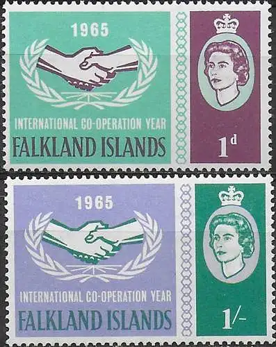 1965 Falkland International co-operation day 2v. MNH SG n. 221/22